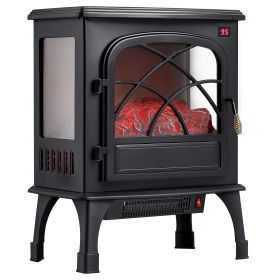 25.5inch Freestanding Fireplaces, 1500W 5120BTU Portable Electric Fireplace Stove Heater, with Overheating Protection,Adjustable Flames,Timer, Re