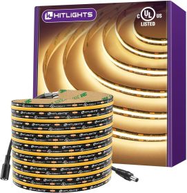 COB LED Strip Lights Warm White 3000K, 16.4ft Premium 12V Tape Light High Density, 2400 LEDs, 305+ LM/FT, CRI 90+, IP30, Lighting for Kitchen