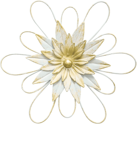 Metal Flower Wall Decor - 13" Metal Floral Wall Decoration for Bedroom, Living Room, Bathroom, Kitchen, Outdoor Wall Art