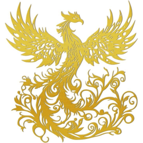 Phoenix Wall Art, Wall Decor Gold Metal Phoenix Rising Statue for Living Room, Bedroom, Metal Wall Decor gift for Housewarmings
