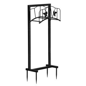 Detachable Garden Hose Holder 15.8"D x 8"W x 39.4"H, Sturdy Garden Hose Hanger Storage Rack, Outdoor Water Hose Organizer for Patio Garden Farm,