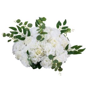 Flower Balls Arrangement Bouquet 10 PCS, 17.7-Inch Diameter Artificial Flower Balls Wedding White Roses Centerpieces
