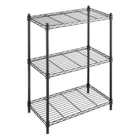 Adjustable 23.15"W x 13.11"D x 29.9"H 3-Shelf Freestanding Shelves, Black, Adult