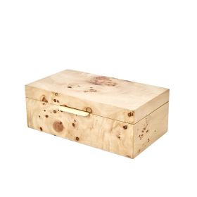 Burl Wood Tabletop Storage Box, Decorative Jewelry Organizer with Lid, Natural Keepsake Box for Dresser or Shelf, 7.5x4.25