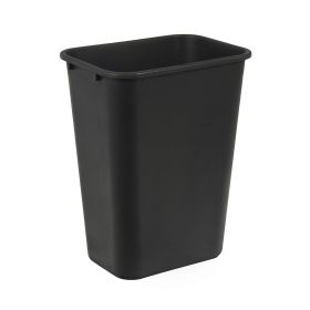 Rectangular Commercial Office Wastebasket, Easy to Clean, Space-Saving, 10 Gallon, Black