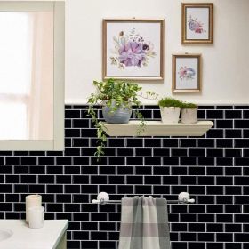 10pcs Self-Adhesive Splashproof Wall Tiles, 12x12 Inch Self-Adhesive Subway Tiles, Suitable for Kitchen and Bathroom Walls, Easy DIY
