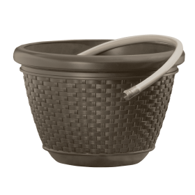 100 ft. Hose Decorative Planter Pot -Resin Wicker, Java Brown