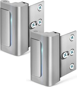Home Security Door Lock, 2 Pack Childproof Door Reinforcement Lock with 3 Inch Stop Withstand 800 lbs for Top Front Inward Swinging Door