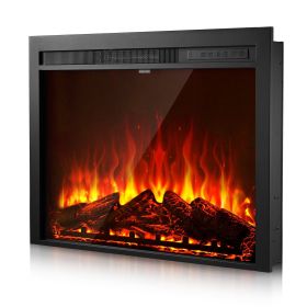Electric Fireplace Insert, 35 inch Recessed and Wall Mounted with Adjustable Flame Color Brightness & 8h Timer & Remote Control