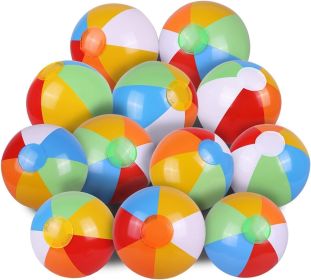 Beach Balls Bulk - Inflatable Swimming Pool Toys for Kids Birthday Party Supplies Favors Luau Decorations - Blow Up Classic Rainbow Color Beachba