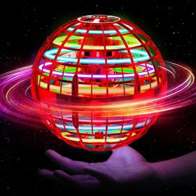 Flying Orb Ball (Red, 2025 Upgraded) with Dazzling Lights, Magic Hover Spinner, Cool Boomerang Drone, Floating Cosmic Globe, Kids Outdoor Toys