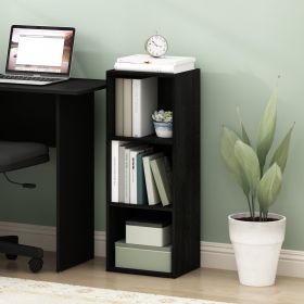 PASIR 3-Tier Open Shelves Bookshelf 9 x 12 x 32 in Darkwood
