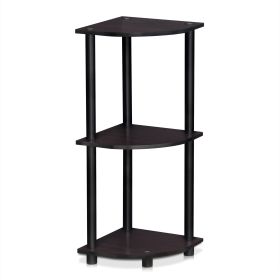11.6"W X 11.6"D X 29.6"H 3-Shelf Decorative Shelves, Dark Walnut