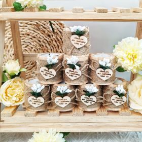 12pcs Wooden Candle Holders ,Wedding Thank You Favors for Guests, Bridal Shower Centerpieces for Tables