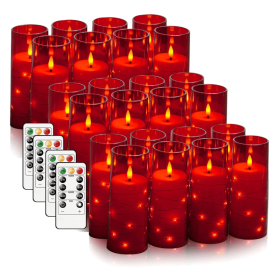 Flameless LED Candles with Timer 12 Pc Flickering Flameless Candles for Romantic Ambiance and Home Decoration Stable Acrylic Shell (Shade Material: Acrylic)