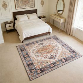 Carpet, room carpet, printed carpet, suitable for living room and bedroom (Color: Tawny brown)